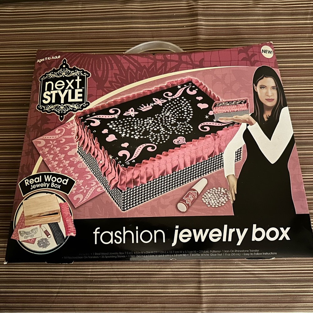 Pink and Black Fashion Jewelry Box Making Kit NEW